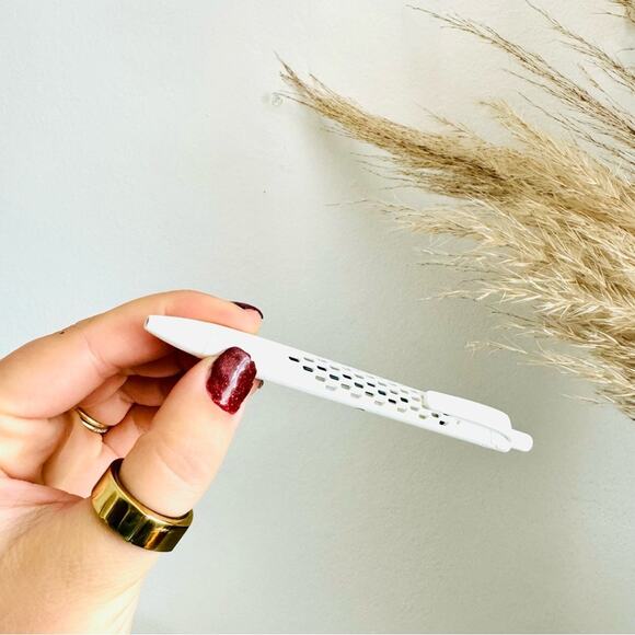 NEW POSHMARK Pink Maroon Logo Pen Black Ink White Cutout Body Clip Rubber Tip - Picture 7 of 8